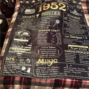 1952 Themed Throw Blanket